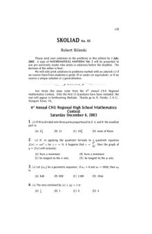 Crux Mathematicorum with Mathematical Mayhem - Volume 31 Number 3 (2005)