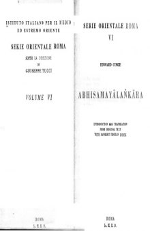 Abhisamayālankāra: Introduction and Translation from Original Text, with Sanskrit-Tibetan Index  (Sekie Orientale Roma)
