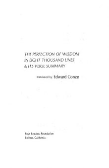 The Perfection of Wisdom in Eight Thousand Lines and Its Verse Summary (Wheel Series)