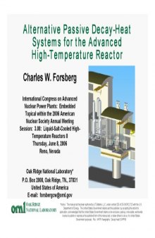 Alternative Passive Decay-Heat Systems for AHTR [pres. slides]