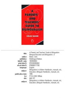 A parents' and teachers' guide to bilingualism