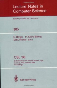 CSL '88: 2nd Workshop on Computer Science Logic Duisburg, FRG, October 3–7, 1988 Proceedings