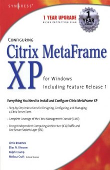 Configuring Citrix Meta: Frame XP for Windows. Including Feature Release 1