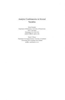 Analytic Combinatorics in Several Variables [draft]