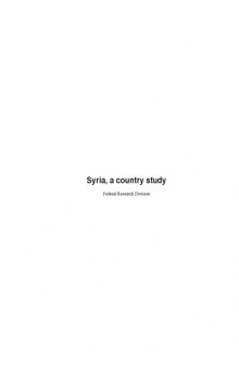 Syria : a country study