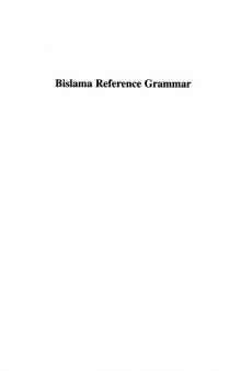 Bislama Reference Grammar (Oceanic Linguistics Special Publications)
