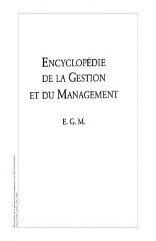 Encyclopédie de la gestion et du management