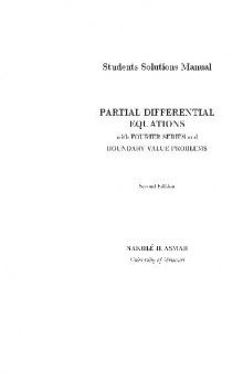 Partial differential equations with Fourier series and BVP. Student solutions manual