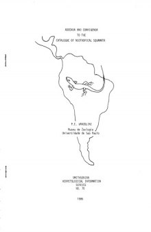 Addenda and corrigenda to the catalogue of neotropical squamata