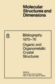 Bibliography 1975–76 Organic and Organometallic Crystal Structures