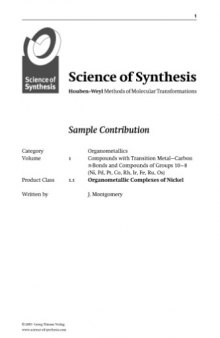 Houben-Weyl Methods of Molecular Transformations: Science of Synthesis