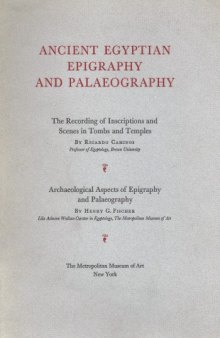 Ancient Egyptian Epigraphy and Paleography
