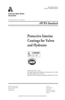 AWWA C550-13 Protective Epoxy Interior Coatings for Valves and Hydrants