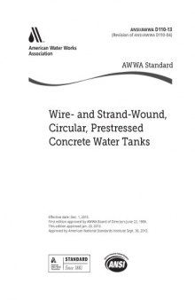 AWWA D110-13 Wire- and Strand-Wound, Circular, Prestressed Concrete Water Tanks