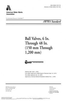 AWWA standard for ball valves 6 in. through 48 in
