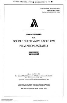 AWWA standard for double check valve backflow-prevention assembly