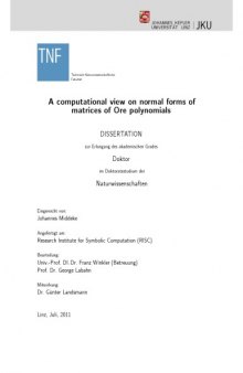 A computational view on normal forms of matrices of Ore polynomials [PhD diss]