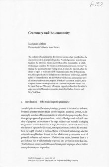 Grammars and the community