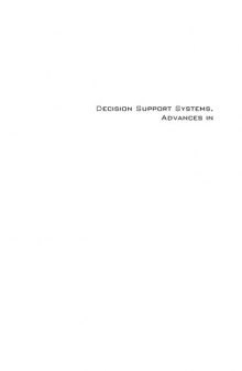Advances In Decision Support Systems  