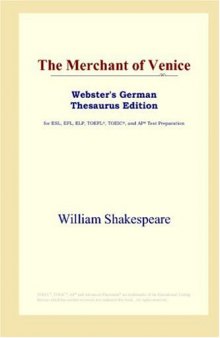 The Merchant of Venice (Webster's German Thesaurus Edition)