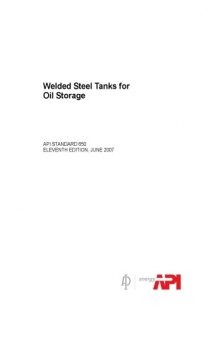 Welded Steel Tanks for Oil Storage 