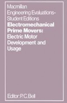 Electromechanical Prime Movers: Electric Motor Development and Usage