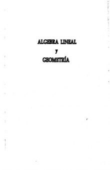 Álgebra Lineal y Geometría