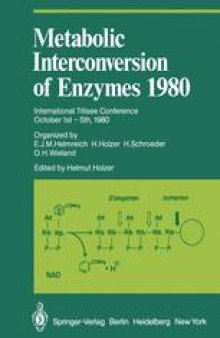 Metabolic Interconversion of Enzymes 1980: International Titisee Conference October 1st – 5th, 1980