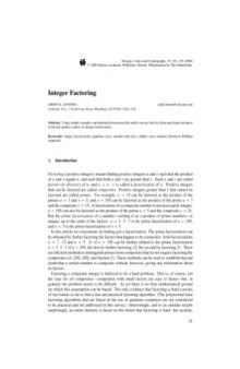 Integer factoring