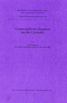 Corpus judischer Zeugnisse aus der Cyrenaika