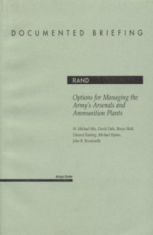 Options for Managing the Army's Arsenals and Ammunition Plants