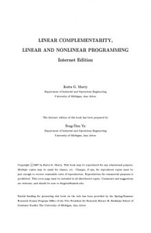 Linear complementarity, linear and nonlinear programming