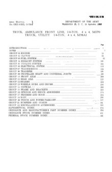 Jeep Willys M38a1 And Versions Parts Manual