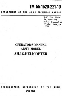 Operators Manual Army Model AH-1G helicopter (TM 55-1520-221-10)