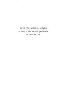 God and Other Minds : A Study of the Rational Justification of Belief in God
