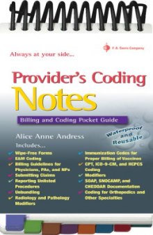 Provider's Coding Notes: Billiing and Coding Pocket Guide (Davis's Notes)