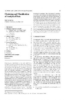 Clustering and classification of analytical data