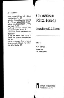 Controversies Political Economy: Selected Essays of G.C. Harcourt