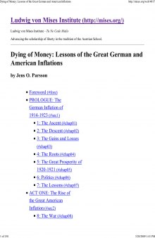 Dying of Money: Lessons of the Great German and American Inflations