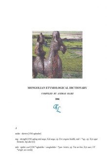 Mongolian Etymological Dictionary