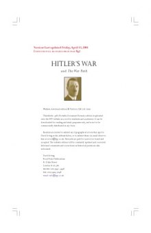 Hitler's War and the War Path
