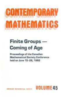 Finite Groups-Coming of Age