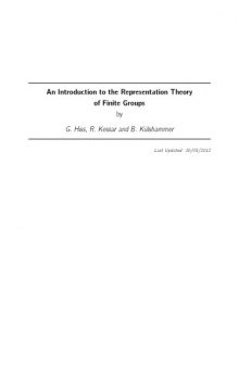 An Introduction to the Representation Theory of Finite Groups
