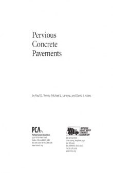 Pervious concrete pavements