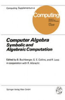 Computer Algebra: Symbolic and Algebraic Computation