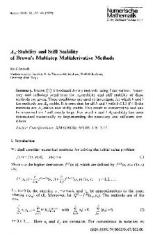 A0-Stability and stiff stability of Browns multistep multiderivative methods