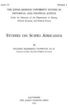 Studies on Scipio Africanus