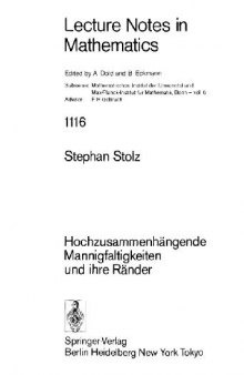 Hochzusammenhängende Mannigfaltigkeiten und ihre Ränder