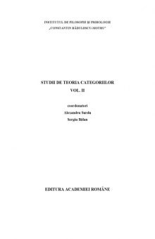 Studii de teoria categoriilor, vol. 2