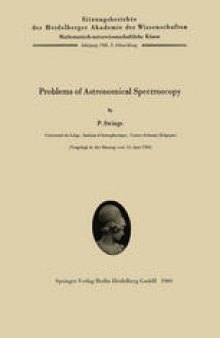 Problems of Astronomical Spectroscopy